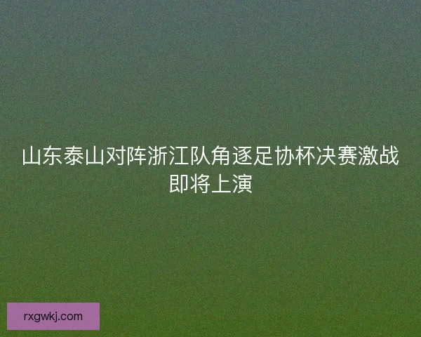 山东泰山对阵浙江队角逐足协杯决赛激战即将上演 山东泰山对阵浙江队角逐足协杯决赛激战即将上演